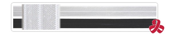 centre fold elastic tape - white, black