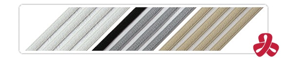 monofilament elastic - samples: grey, white, beige