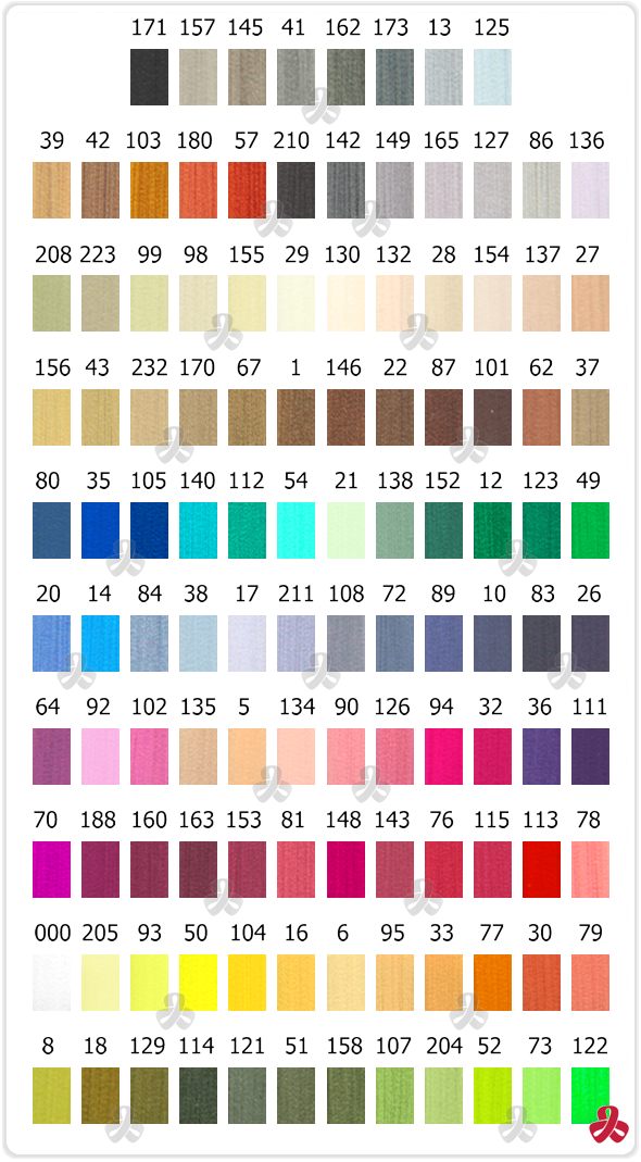 paleta kolorów - wyroby z poliestru