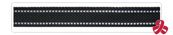 black webbing with reflective thread